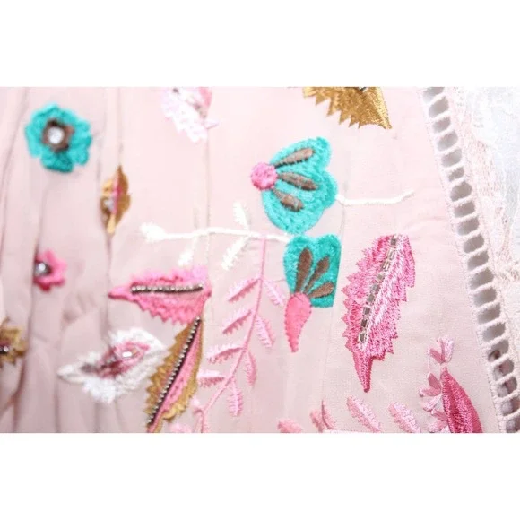 NWT Frock & Frill Allover Embroidered Maxi Dress Beaded Plus Size 24 H14122 - Picture 7 of 12